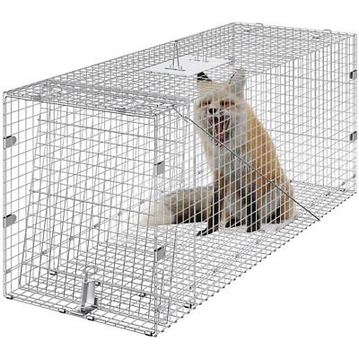 VEVOR Live Animal Cage Trap 42" x 16" x 18" Humane Cat Trap Cats Squirrels Mouse