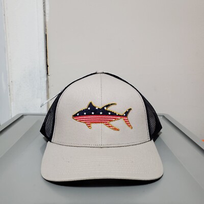 Avid Tuna Mericana Trucker Hat / Cap Adjustable Snapback MH32006 Gray/Navy Blue 