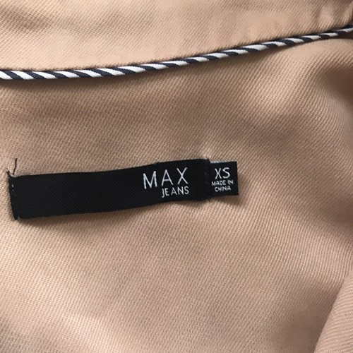 Max Jeans Jacket Top Coral Pink Tencel Drape Long Length Drawstring Size XS
