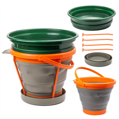 ASR Outdoor 1/4'' Classifier Screen Set with 10L Collapsible Bucket Gold Panning