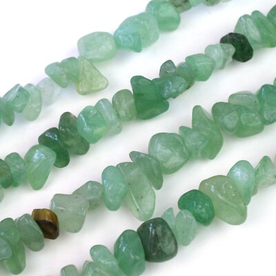 Natural Green Aventurine Chip Beads 32  Strand 5~8mm Jewelry Making Bulk Loose