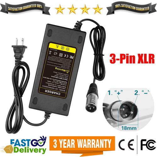 24V 5A Battery Charger 3-Pin XLR for Pride Mobility Jazzy Power Chair Wheelchair