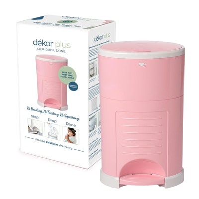 Plus Hands-Free Diaper Pail | Soft Pink | Easiest to Use | Just Step   Drop  ...