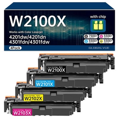 Buy GLOBALVUE W2100X 210X Toner Cartridges 4 Pack, High Yield with Chip Compatible