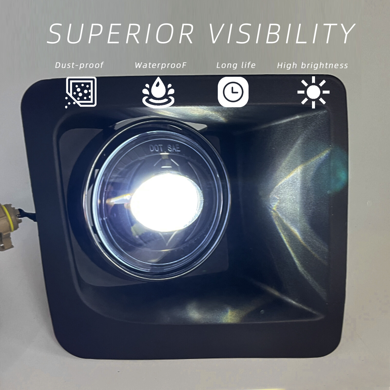 Pair For 2014 2015 GMC Sierra 1500 LED Fog Lights Front Bumper Lamps with Bulbs