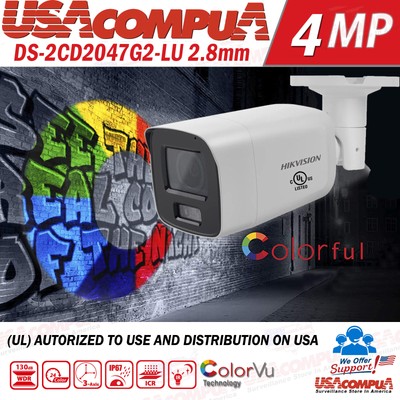 US Hikvision 32CH 32MP IP Security Camera System DS-2CD2047G2-IU W/Audio Lot