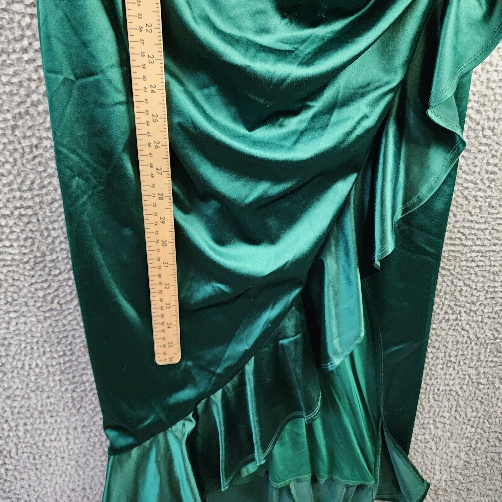 Emerald Sundae Trendy Plus Size Ruffled Midi Dress Women's 16 Hunter Back Zip - Picture 8 of 14