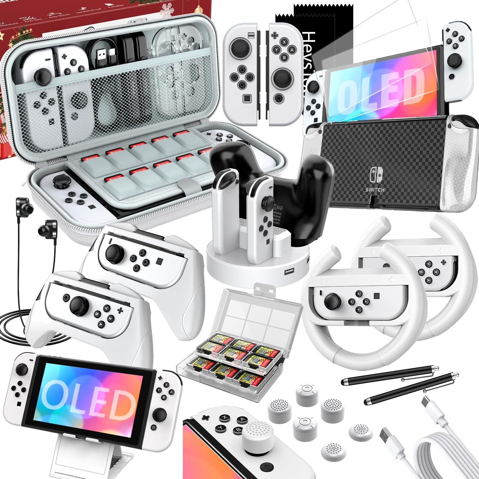 Nintendo Switch OLED Gift Set: 27 Accessories Bundle