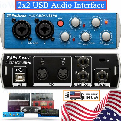 PreSonus AudioBox USB 96 2x2 USB Audio Interface Computer