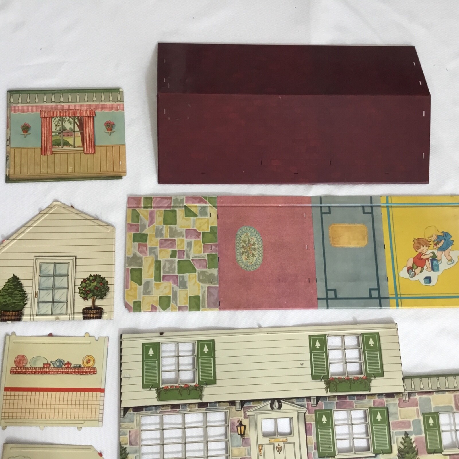 VINTAGE MARX 1950'S SUBURBAN COLONIAL DOLL HOUSE WITH BOX
