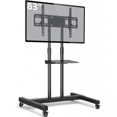 TAVR Furniture Mobile TV Stand Rolling TV Cart Floor Stand with Mount on Lock...