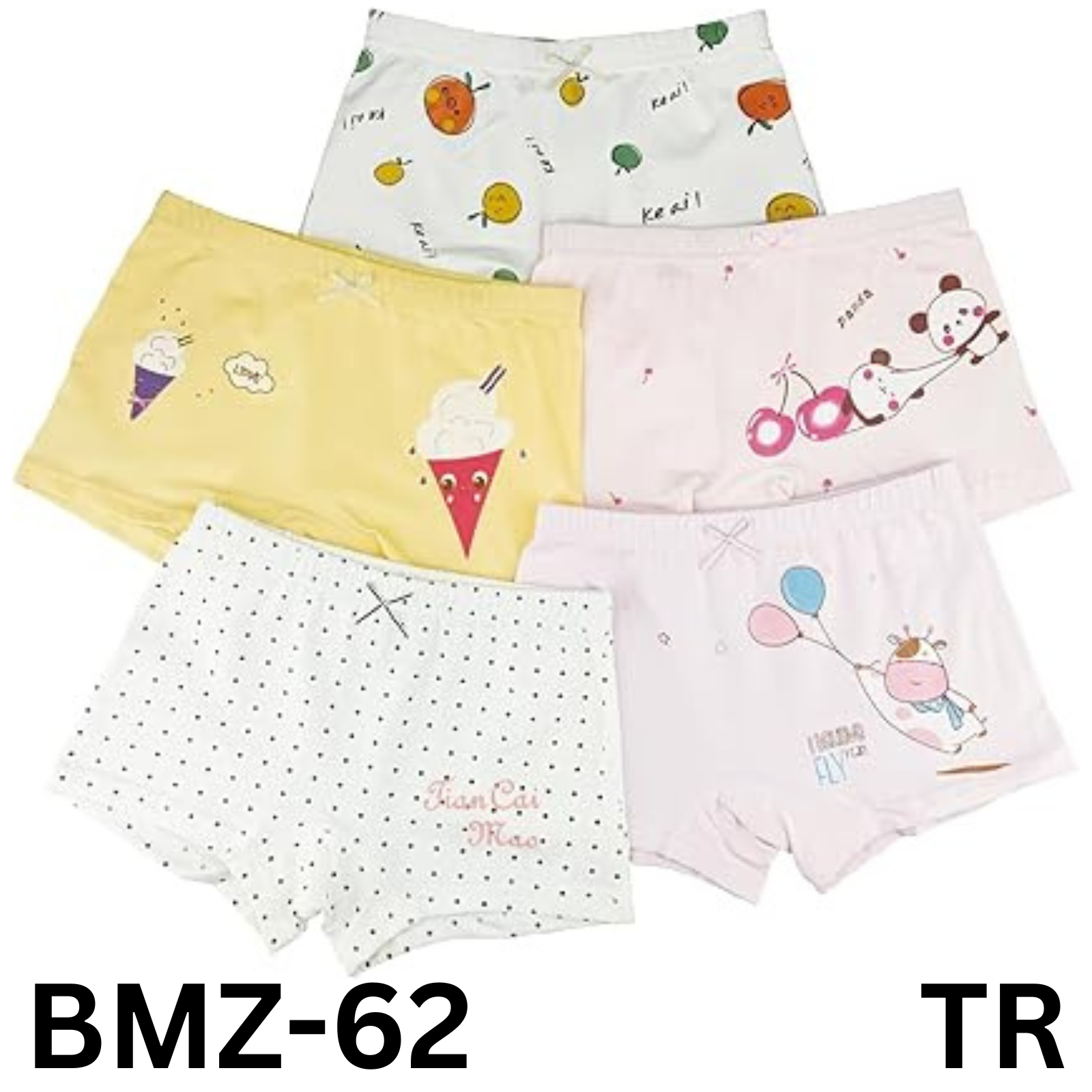 SYDMXWZ Big Girls Cotton Boy Shorts Toddler Panties Cute Panda Underwear 9-10 Yr