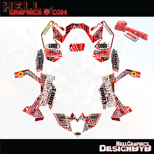 Graphics Kit Decals 4 Suzuki LTR 450 2006-2014 2010 2011 2012 Stickers ATV Red