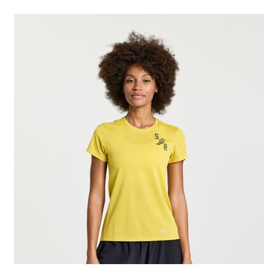 

Женская одежда Saucony с секундомером и короткими рукавами