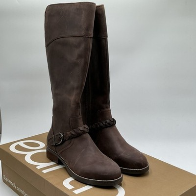 Earth Mira Bootie Womens US 8 Dark Brown Leather Round Toe Riding Boots Ebay1573