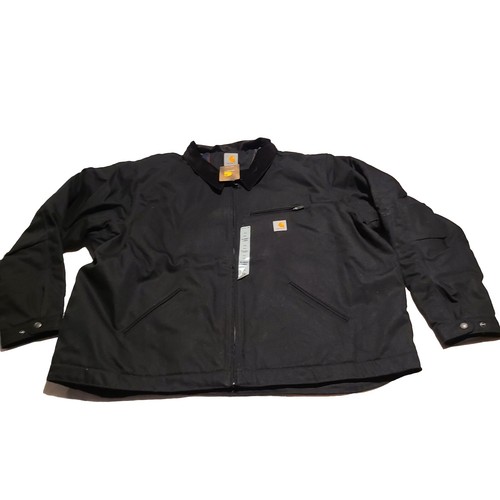 Carhartt Men's Size 4XL Regular Duck Detroit Jacket Black