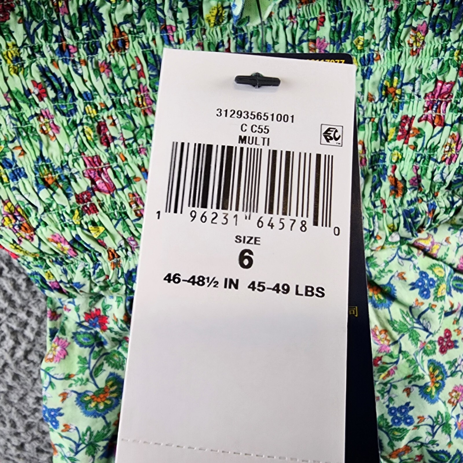 Polo Ralph Lauren Floral Smocked Batiste Romper Girls 6 Multicolor Straight Neck - Picture 9 of 13