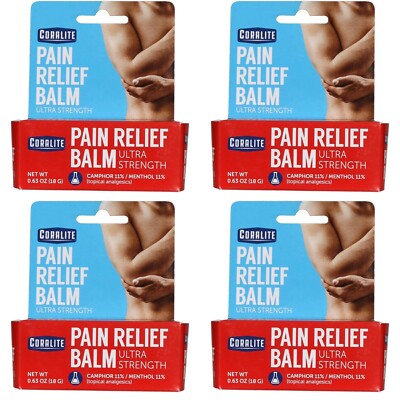   Ultra Strength Pain Relief! 4Pk Coralite Balm (18g) - Targets Muscle & Joints