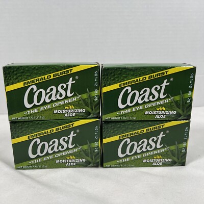 Lot 3 Coast Bar Soap with Moisturizing Aloe Emerald Burst The Eye Opener NEW