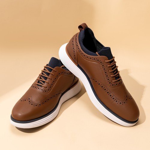 Men's Dress Sneakers Oxfords Casual Wingtip Brogue Comfortable Breathable Shoes