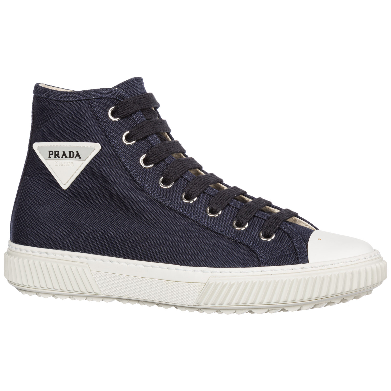 Prada sneakers alte uomo 4T3306_3OJT_F0216 blu cotone logo scarpe sportive | eBay