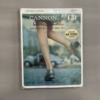 VTG 60s Cannon Little Secrets Nylon Garter Seamless Stockings NUTRA 8 1/2 - 11