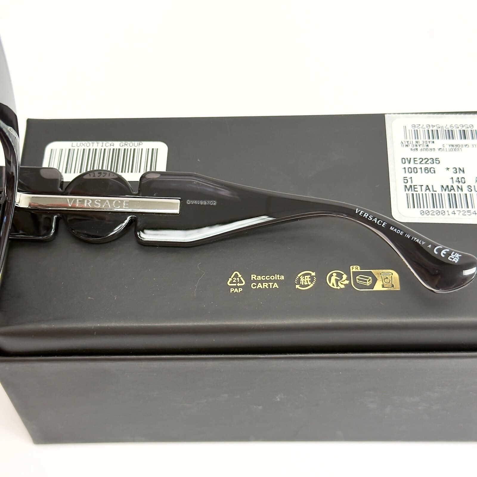 Pre-owned Versace Biggie Medusa Silver Mirrored Stud Unisex Mask Sunglasses Ve2235 2235 In Gray