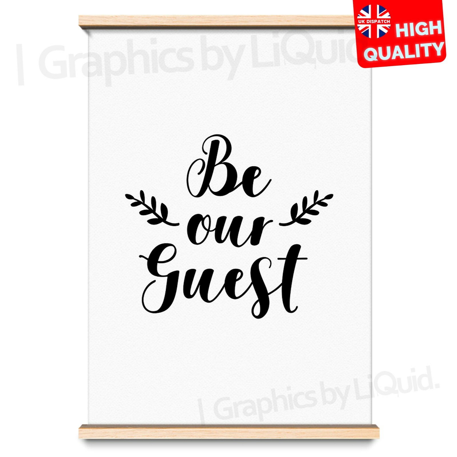 Kunst Be Our Guest Typography Print Wall Art Picture Quote Gift Home Decor Unframed Antiquitaten Kunst Drukgreen Bt