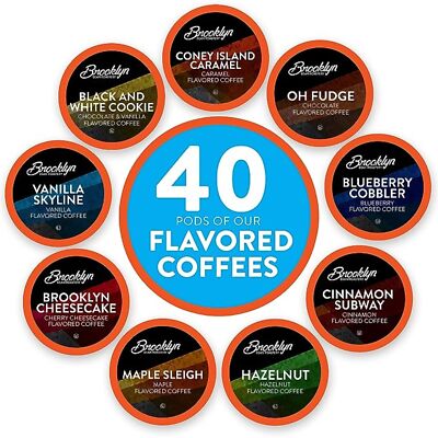 Flavored Coffee Variety Pack Pods, For Keurig 2.0 , 40 Count