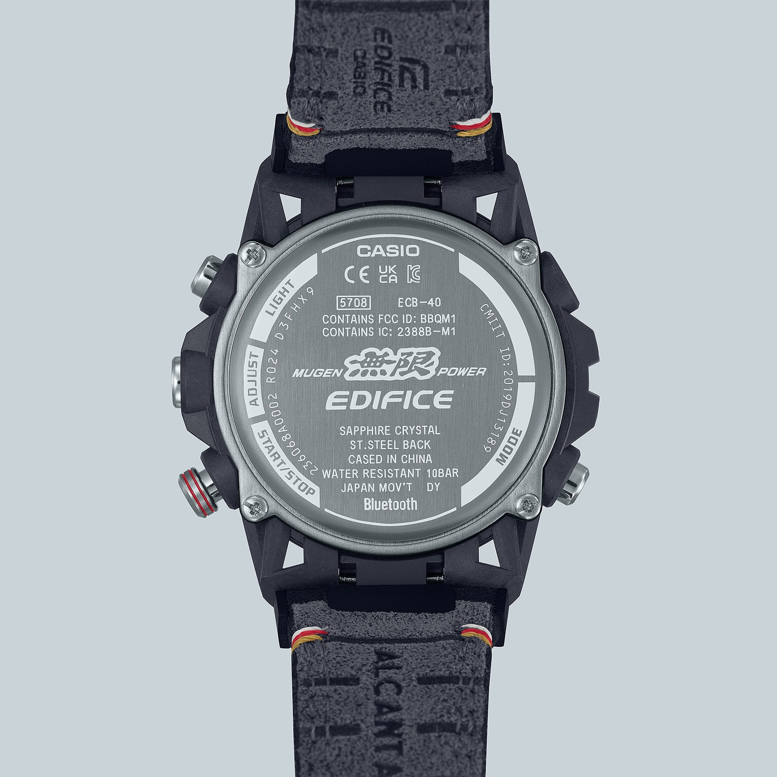 Pre-owned Casio Edifice Mugen Edition Ecb-40mu-1ajr Limited Bluetooth Watch Alcantara Band