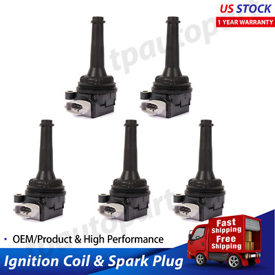 5 Ignition Coil Pack For VOLVO S40 S60 V50 V70 C30 2004-2016 2.4L 2.5L L5 UF517