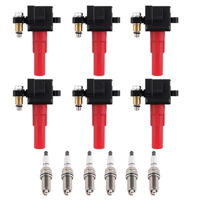 6x Ignition Coil + Spark Plug for Subaru H6 3.0L 3.6L Outback Tribeca 2001-2009
