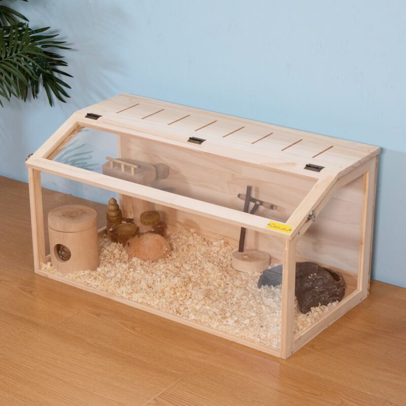 COZIWOW Wooden Hamster Enclosure Guinea Pig Cages with Vents Small Animals Cage