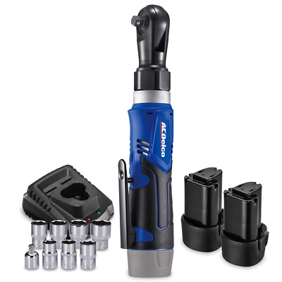 ACDelco ARW1209-P2 G12 Series 12V Li-ion 3/8  45 ft-lbs. Ratchet Wrench Tool Kit