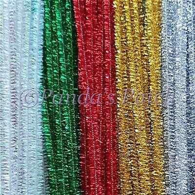 Tinsel Glitter Craft Stems Pipe Cleaners 12" 30cm Free Post