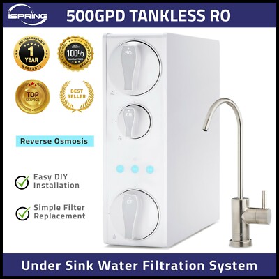 iSpring RO500-BN, NSF Certified Tankless Reverse Osmosis Water Filtration System