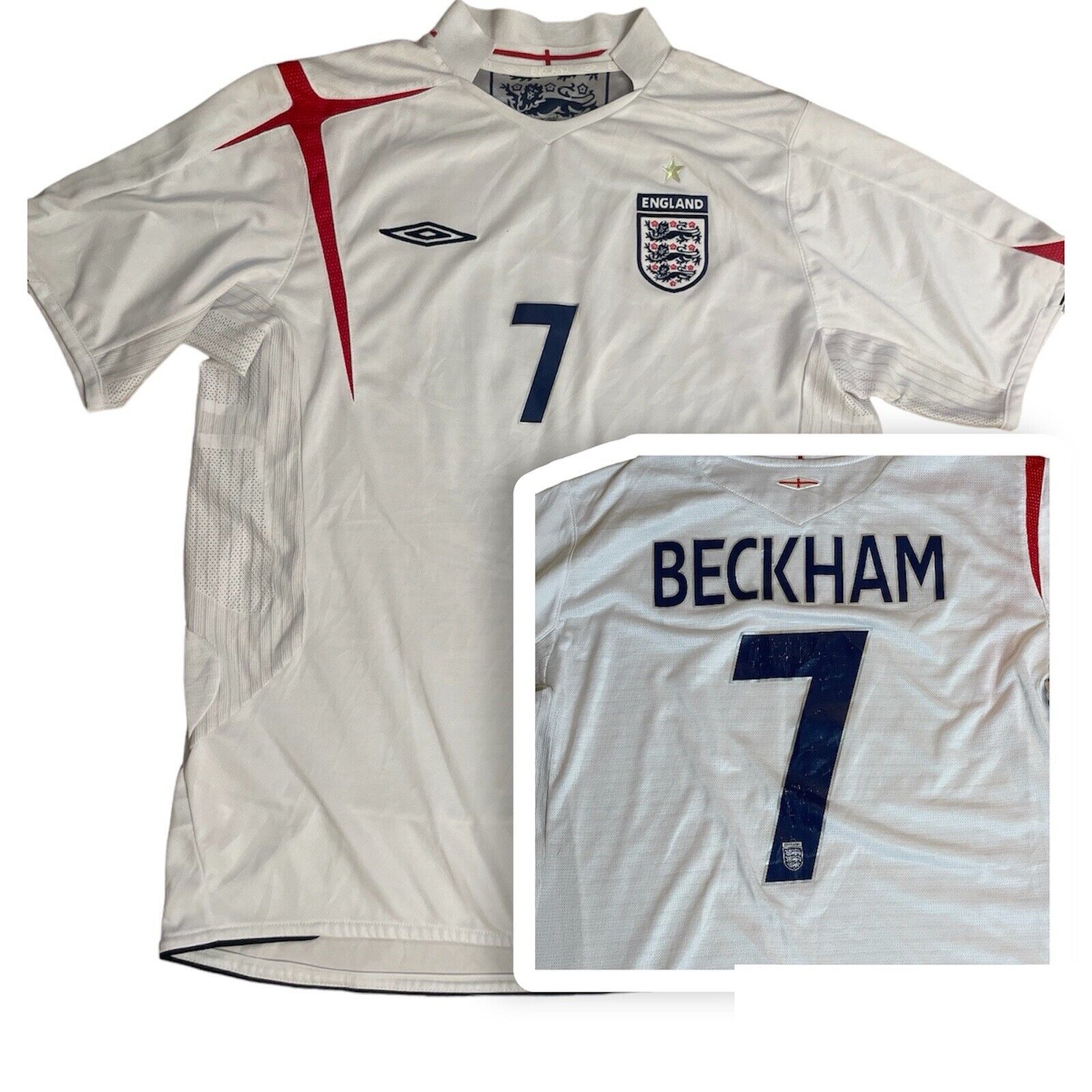 VINTAGE ENGLAND 2005/2006 #7 DAVID BECKHAM FOOTBALL JERSEY VINTAGE ENGLAND 2005/2006 #7 DAVID BECKHAM FOOTBALL JERSEY