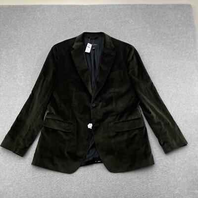 NWT Banana Republic Green Velvet Two Button Blazer 44 Regular Tailored Slim Fit