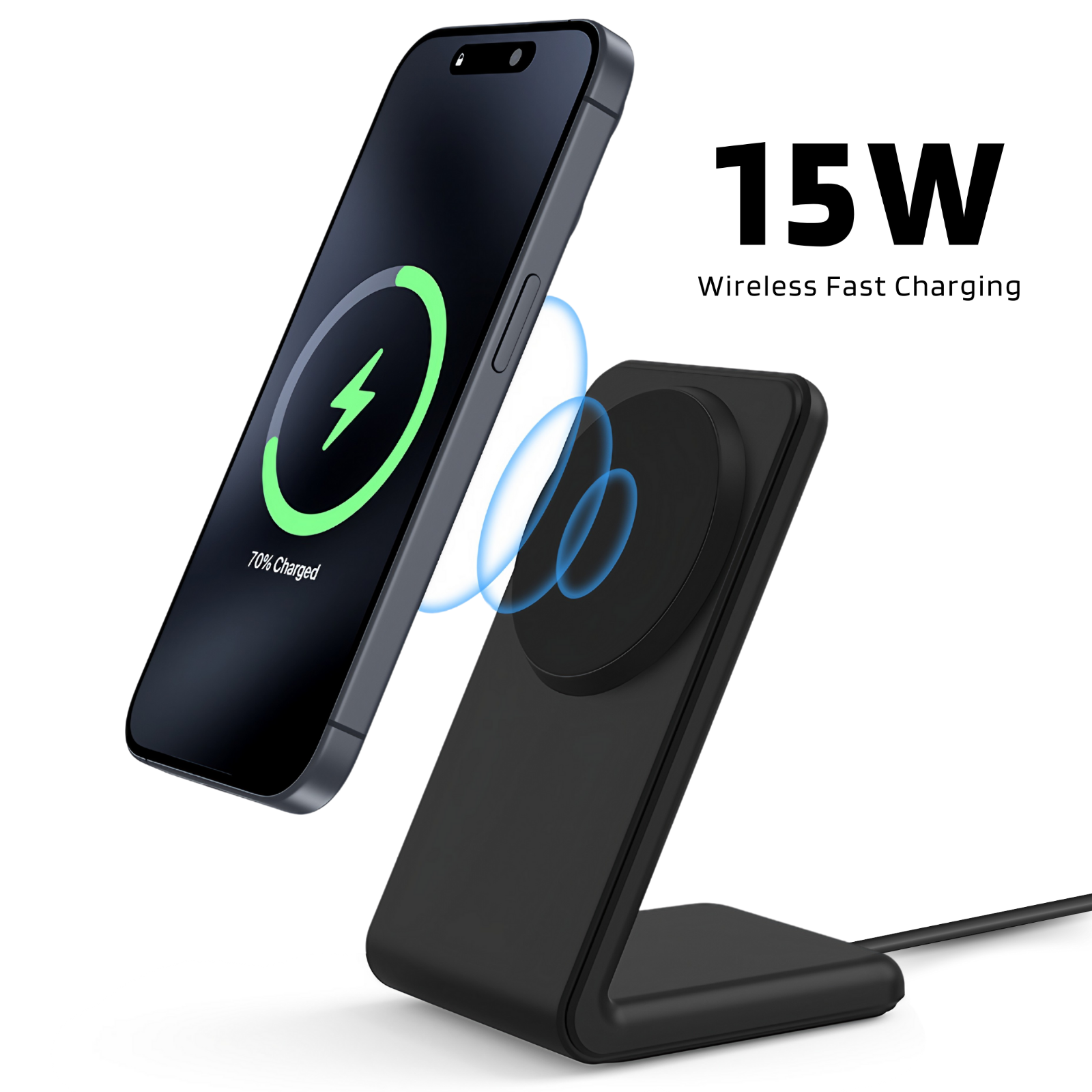 Magnetic Wireless Charger Stand For iPhone 16 15 14 13 Magsafe 15W Fast Charge