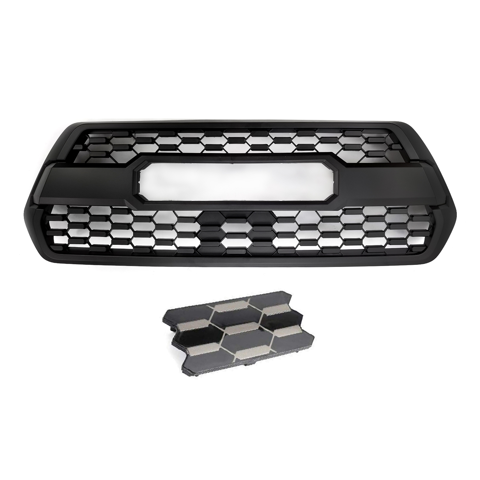 Front Bumper Grille With Accessories + Garnish Sensor For 2016-2023 Tacoma Black