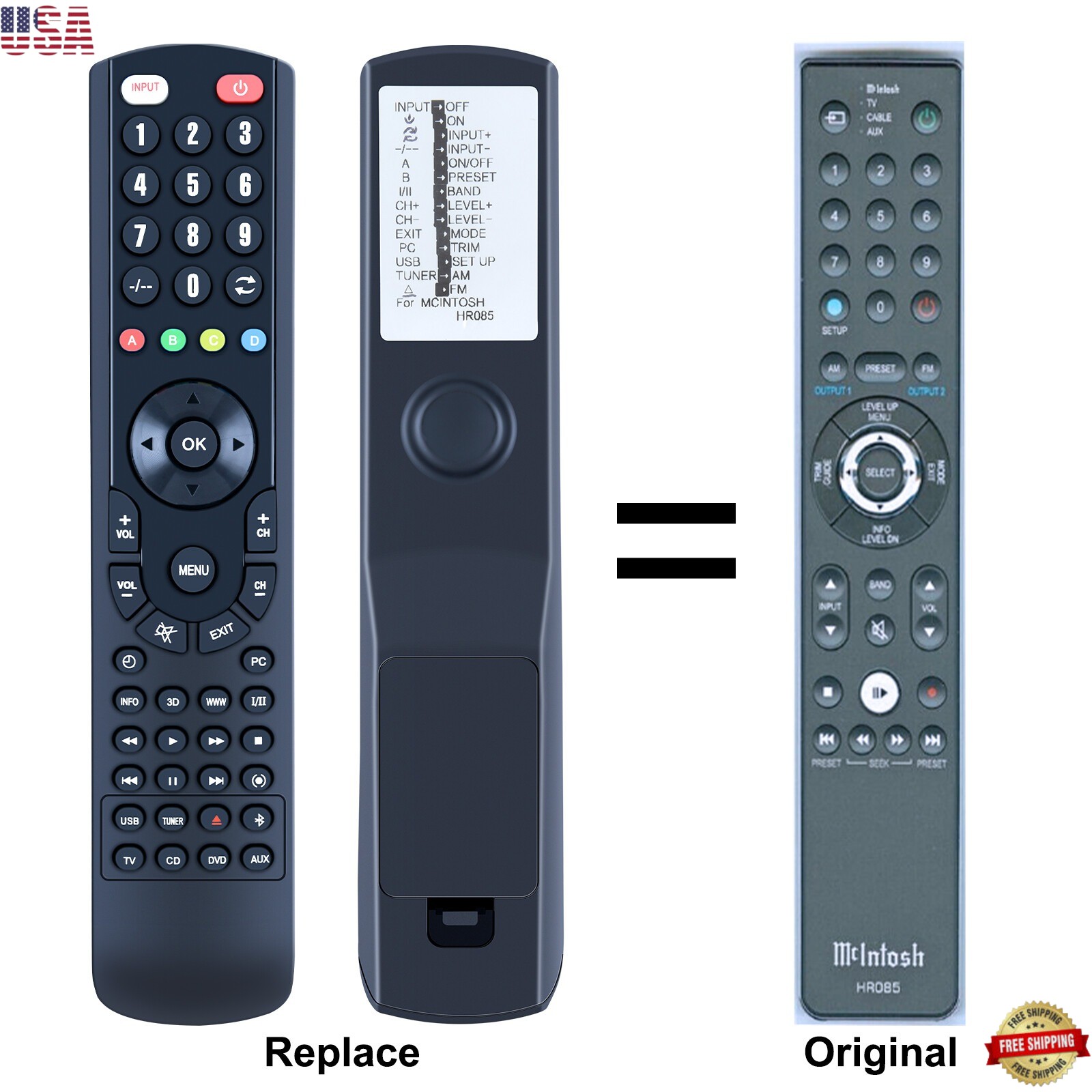 HR085 Replacement Remote Control For Mcintosh ​D1100 Digital