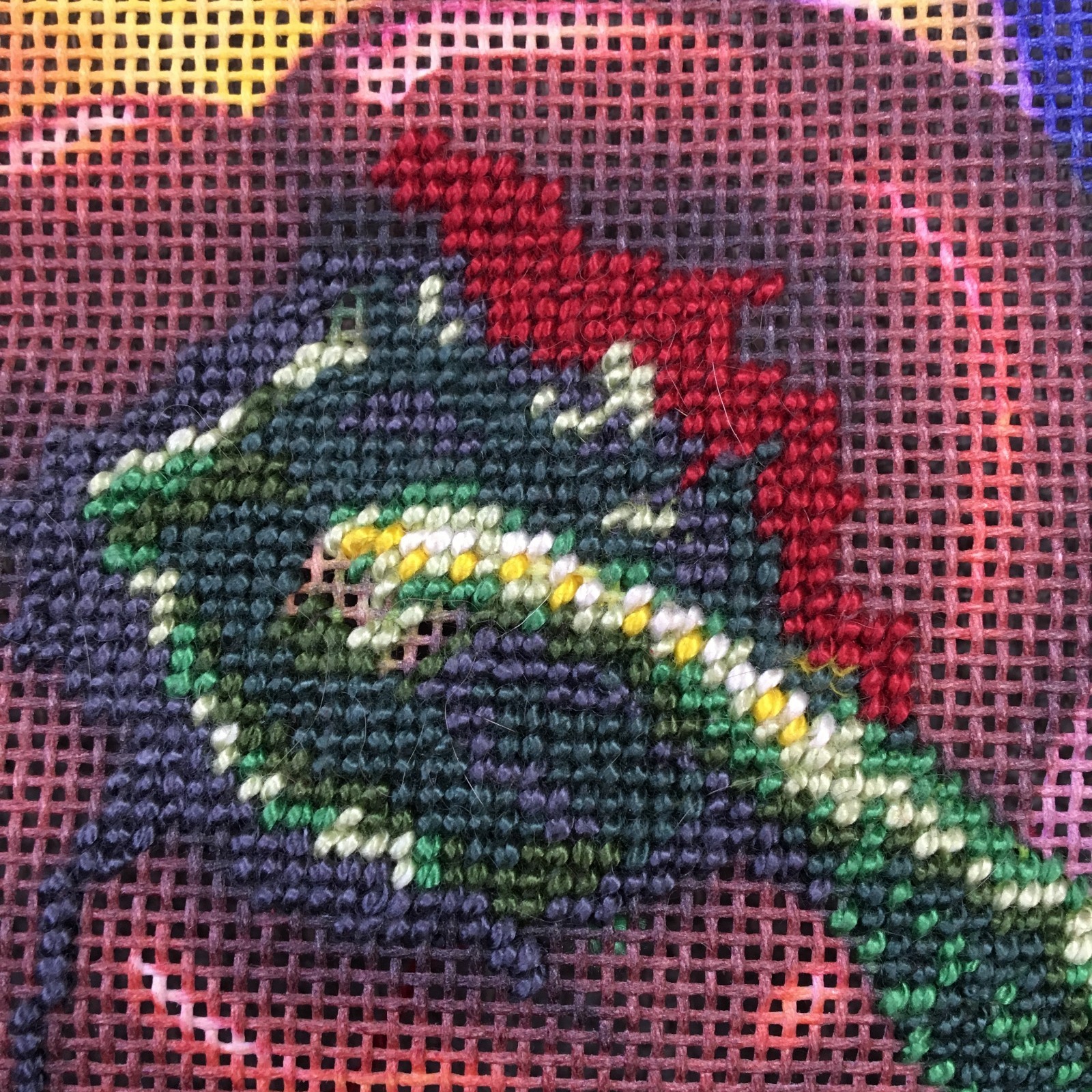 Shannon Grissom Pepper Needlepoint Canvas Kit Started Square Small Art 6x6