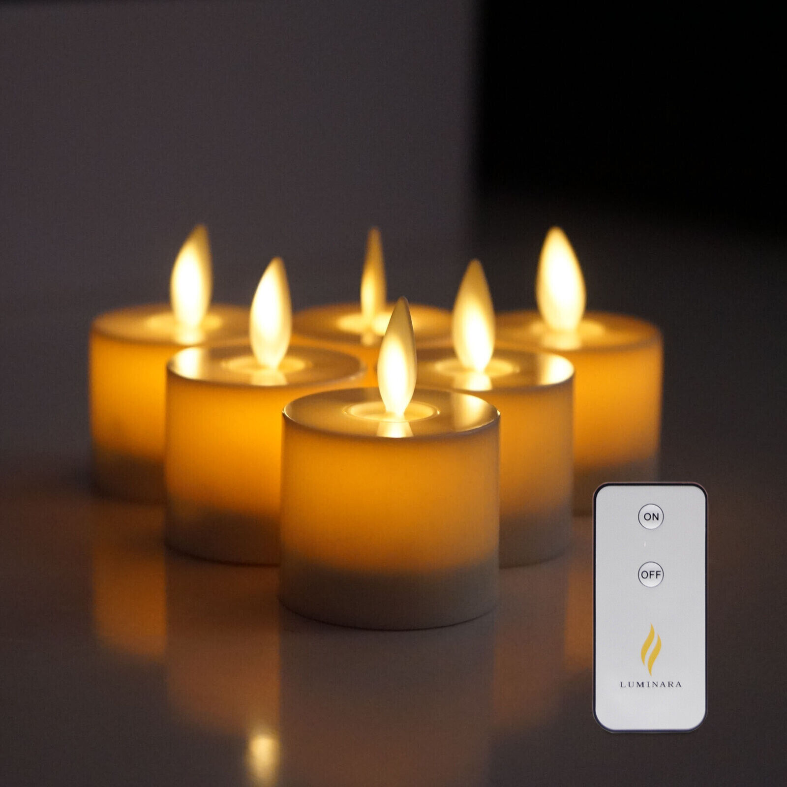 Luminara Battery Operated LED Tealight Candles Moving Wick Flameless