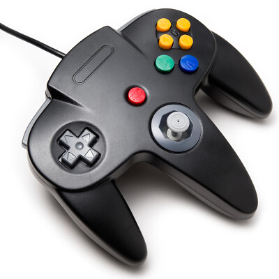 Classic N64 Controller Joystick Joypad Wired for 64 Console Game System Black
