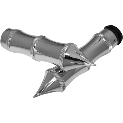 Accutronix Chrome Tribal Grips for Throttle by Wire GR101-LC