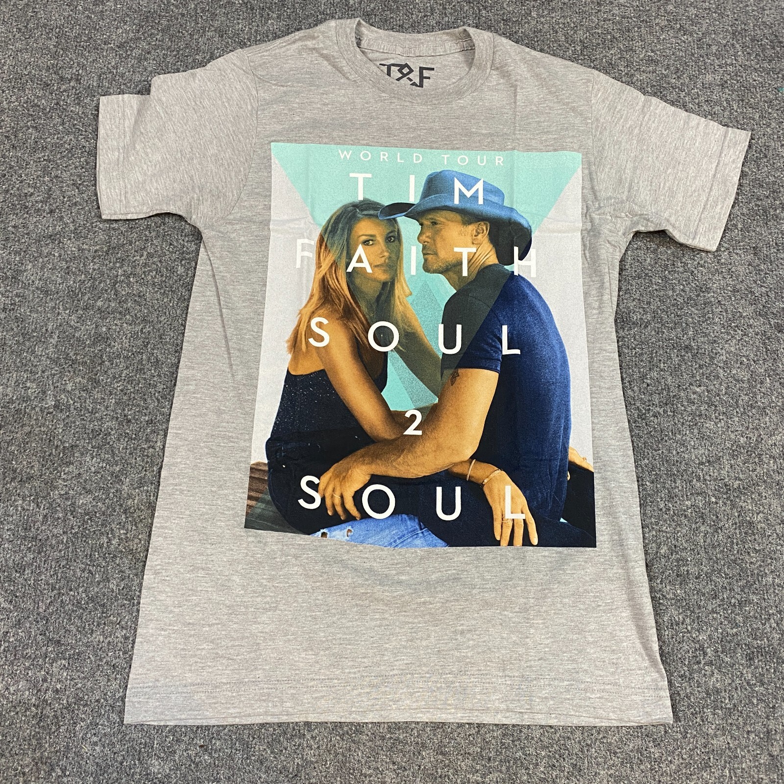 Tim McGraw Faith Hill T-shirt S Gray Soul 2 Soul Tour Double