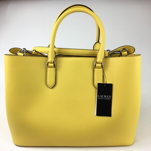 専門ショップ Lauren Ralph bag Tote Yellow Leather 21 Resort Lauren バッグ