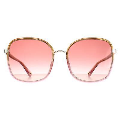 Pre-owned Chloé Chloe Sunglasses Ch0031s Franky 002 Yellow/pink Crystal Fade, Gold Pink Gradient