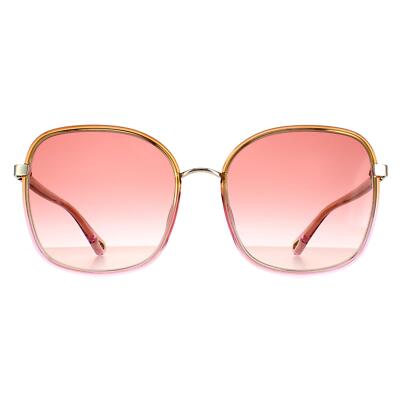 Pre-owned Chloé Chloe Sunglasses Ch0031s Franky 002 Yellow/pink Crystal Fade, Gold Pink Gradient