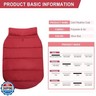 ASENKU Windproof Dog Winter Coat Waterproof Jacket Warm Vest Cold Weather Pet Apparel with 2 Layers Fleece Lined for Small Medium Large Dogs (2XL, Red)